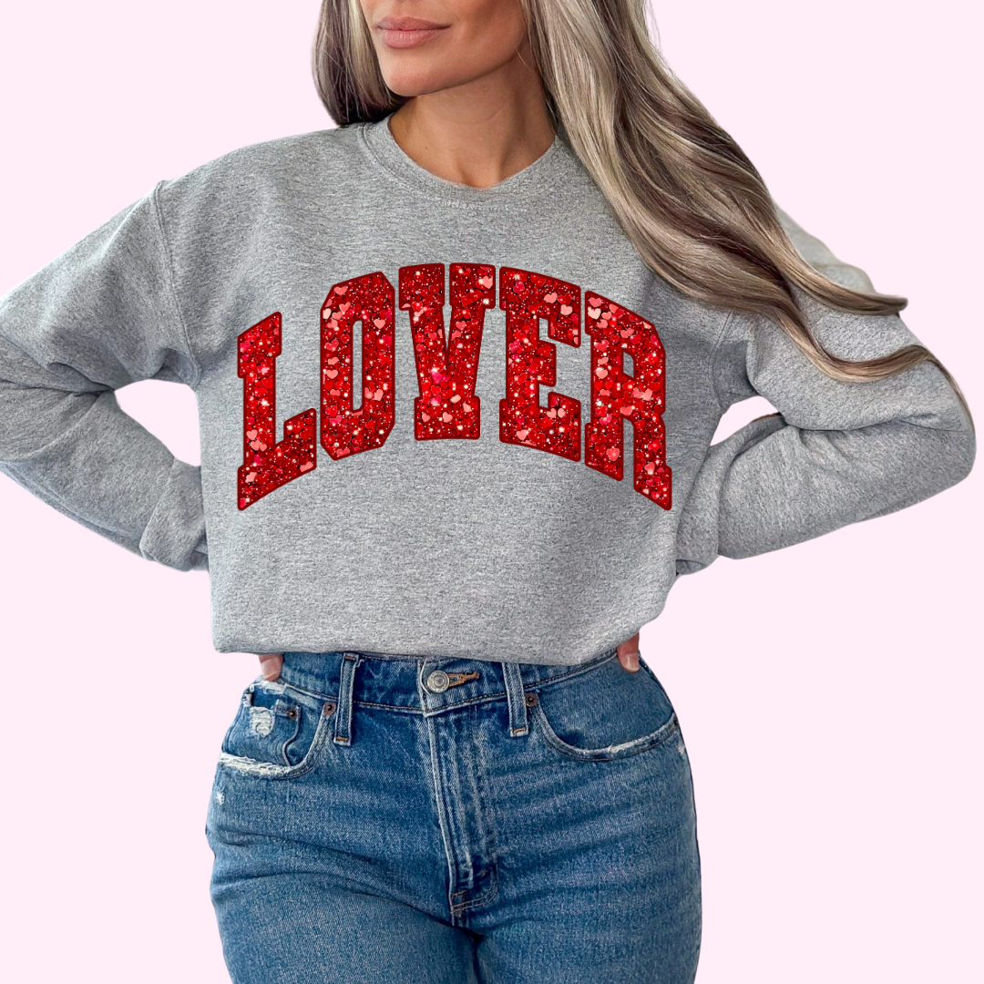 Varsity Lover Faux Sequins Valentine's Day DTF TRANSFER