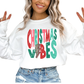 Distressed Christmas Vibes Leopard Bolt Christmas DTF TRANSFER  or UV DTF STICKER