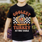 Coolest Skateboarding Turkey (White) Thanksgiving DTF TRANSFER or UV DTF STICKER DECAL