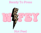 Wifey Lightning Bolt DTF TRANSFER or UV DTF STICKER DECAL